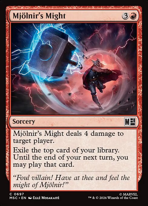 Mjölnir's Might - Marvel Super Heroes Commander MTG spoiler