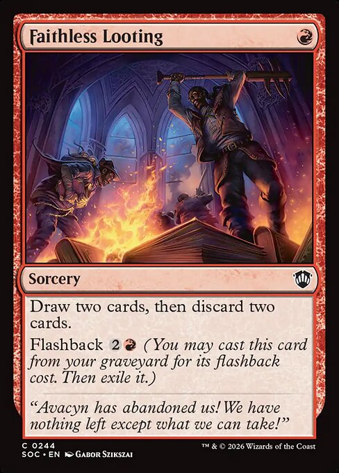 Faithless Looting - Secrets of Strixhaven Commander MTG spoiler