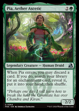 Pia, Aether Ascetic - Reality Fracture MTG spoiler