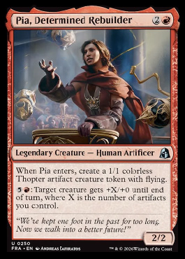 Pia, Determined Rebuilder - Reality Fracture MTG spoiler