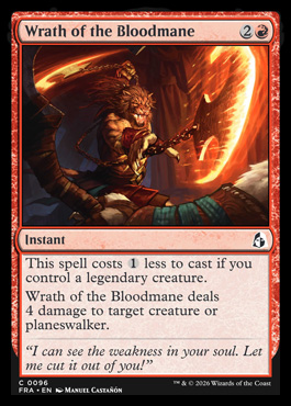 Wrath of the Bloodmane - Reality Fracture MTG spoiler