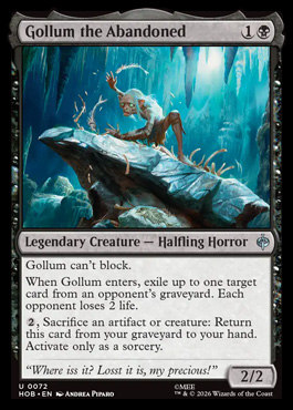 Gollum the Abandoned - The Hobbit MTG spoiler
