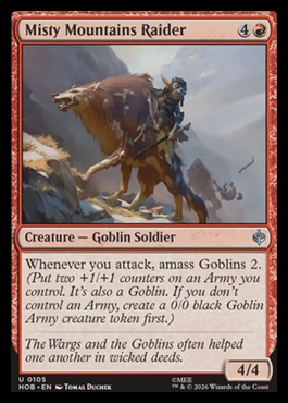 Misty Mountains Raider - The Hobbit MTG spoiler