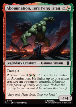 Abomination, Terrifying Titan - Marvel Super Heroes MTG spoiler