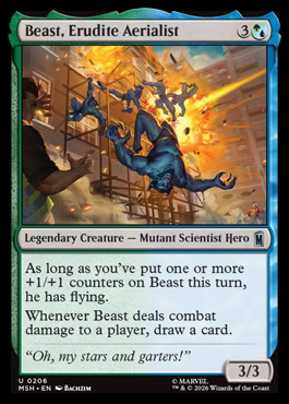 Beast, Erudite Aerialist - Marvel Super Heroes MTG spoiler