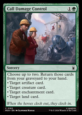 Call Damage Control - Marvel Super Heroes MTG spoiler