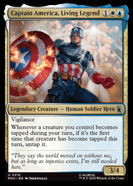 Captain America, Living Legend - Marvel Super Heroes MTG spoiler