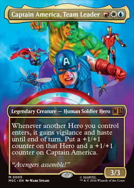 Captain America, Team Leader - Marvel Super Heroes MTG spoiler