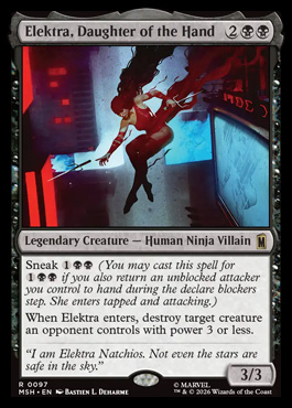 Elektra, Daughter of the Hand - Marvel Super Heroes MTG spoiler