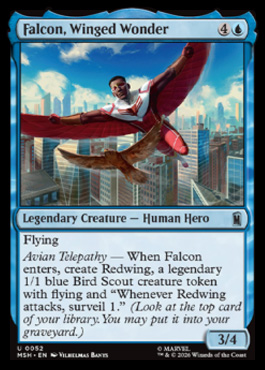 Falcon, Winged Wonder - Marvel Super Heroes MTG spoiler