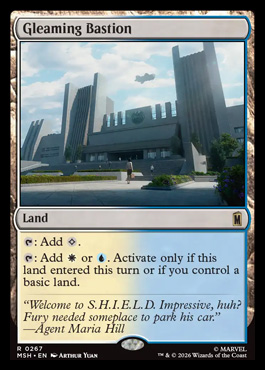 Gleaming Bastion - Marvel Super Heroes MTG spoiler