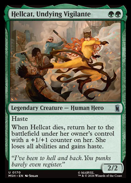 Hellcat, Undying Vigilante - Marvel Super Heroes MTG spoiler