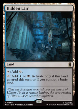 Hidden Lair - Marvel Super Heroes MTG spoiler
