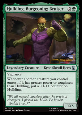 Hulkling, Burgeoning Bruiser - Marvel Super Heroes MTG spoiler