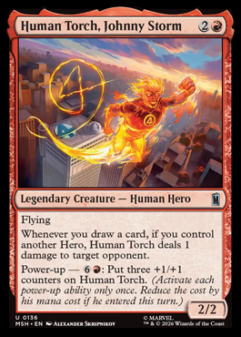 Human Torch, Johnny Storm - Marvel Super Heroes MTG spoiler