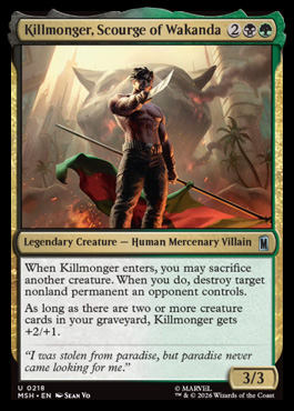 Killmonger, Scourge of Wakanda - Marvel Super Heroes MTG spoiler