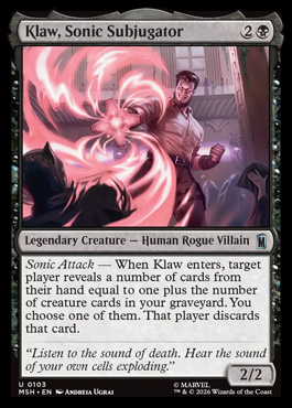 Klaw, Sonic Subjugator - Marvel Super Heroes MTG spoiler