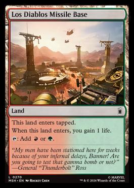 Los Diablos Missile Base - Marvel Super Heroes MTG spoiler