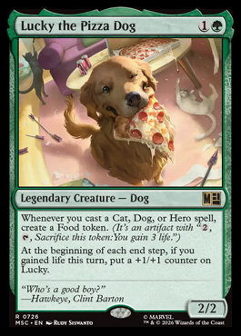 Lucky the Pizza Dog - Marvel Super Heroes MTG spoiler