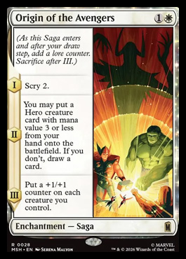 Origin of the Avengers - Marvel Super Heroes MTG spoiler