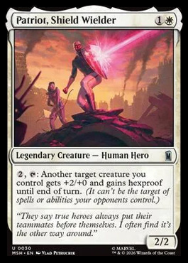 Patriot, Shield Wielder - Marvel Super Heroes MTG spoiler