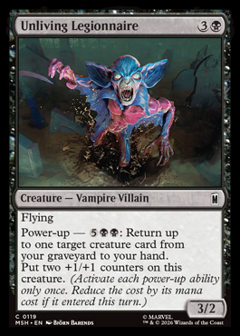 Unliving Legionnaire - Marvel Super Heroes MTG spoiler
