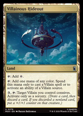 Villainous Hideout - Marvel Super Heroes MTG spoiler