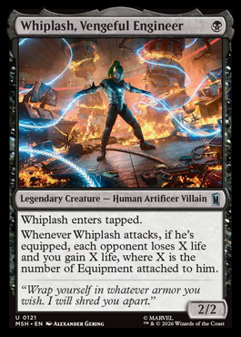 Whiplash, Vengeful Engineer - Marvel Super Heroes MTG spoiler