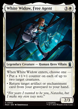White Widow, Free Agent - Marvel Super Heroes MTG spoiler