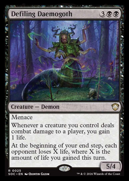 Defiling Daemogoth - Secrets of Strixhaven MTG spoiler