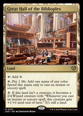 Great Hall of the Biblioplex - Secrets of Strixhaven MTG spoiler