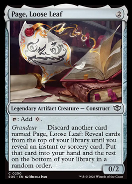 Page, Loose Leaf - Secrets of Strixhaven MTG spoiler