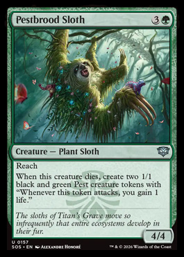Pestbrood Sloth - Secrets of Strixhaven MTG spoiler