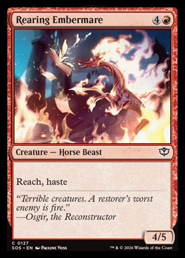 Rearing Embermare - Secrets of Strixhaven MTG spoiler