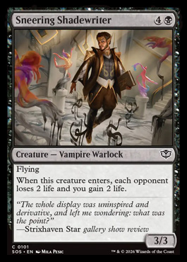 Sneering Shadewriter - Secrets of Strixhaven MTG spoiler