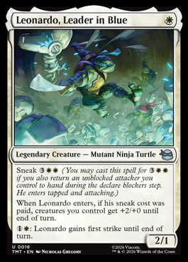 Leonardo, Leader in Blue - Teenage Mutant Ninja Turtles MTG spoiler