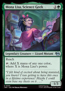 Mona Lisa, Science Geek - Teenage Mutant Ninja Turtles MTG spoiler