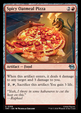 Spicy Oatmeal Pizza - Teenage Mutant Ninja Turtles MTG spoiler